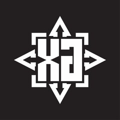 XG Logo monogram with rounded arrows shape design template