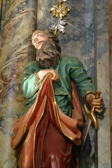 Saint Paul statue on the main altar in the parish church of Saint George in Gornja Stubica, Croatia