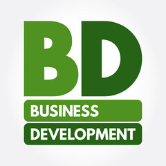 Naklejka premium BD - Business Development acronym, business concept background