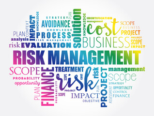 Fototapeta premium Risk Management word cloud collage, business concept background
