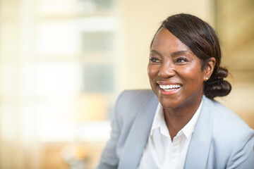 Portrait of a mature healthy older woman happy and smiling.