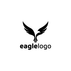 Eagle logo design vector template negative space. creative wild bird falcon hawk logotype concept icon