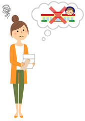 結果通知を見て困るお母さん