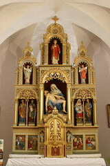 Fototapeta na wymiar Main altar to the church of St Stephen the Protmartyr in Stefanje, Croatia