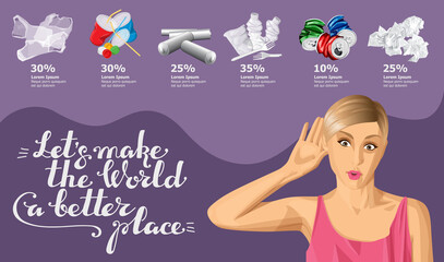 Vector Recycling Garbage And Woman