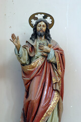 Fototapeta premium Sacred Heart of Jesus, statue in the church of Saint Catherine of Alexandria in Nevinac, Croatia