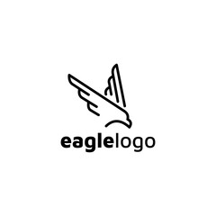 Eagle logo design vector template negative space. creative wild bird falcon hawk logotype concept icon