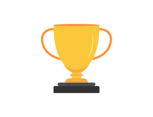 Champion trophy. Cup of winner. Gold prize for best champion. Ceremony congratulation. Award symbol. Champions cup for winner. Classic prize on ceremony. Victory symbol. Vector EPS 10.