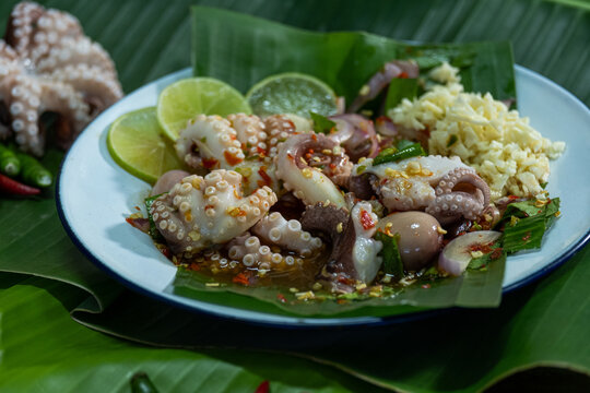 Fresh squid Thai spicy salad