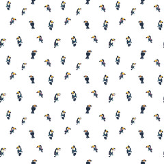 Tropical exotic birds parrots toucans summer seamless hipster background pattern.