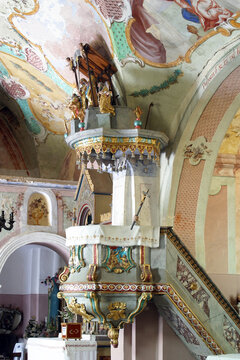 Pulpit At Church Of The Three Kings In Komin, Croatia