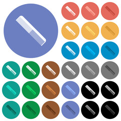 Simple comb round flat multi colored icons