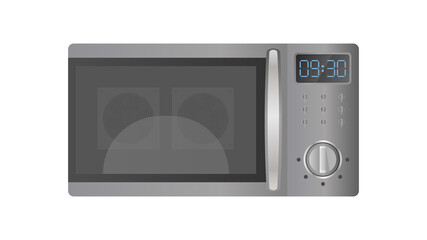 Fototapeta premium Microwave in a realistic style. Kitchen microwave oven isolated on a white background. Vector.