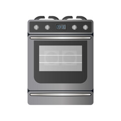 Stove in a realistic style. Modern oven for the kitchen. Isolated. Vector.