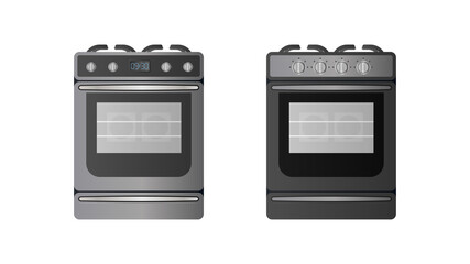 Obraz premium Stove in a realistic style. Modern oven for the kitchen. Isolated. Vector.