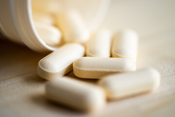 Close Up Medical Pills and Drugs With Shallow Depth of Field
