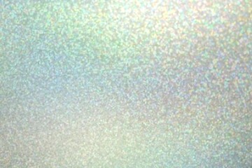 Green blur shimmer texture decorated iridescent brilliance sparkles. Holographic glass empty background.