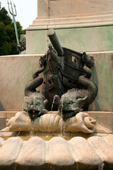 Sydney Australia, detail of serpents on the Governor Phillip Fountain a memorial
monument in the...