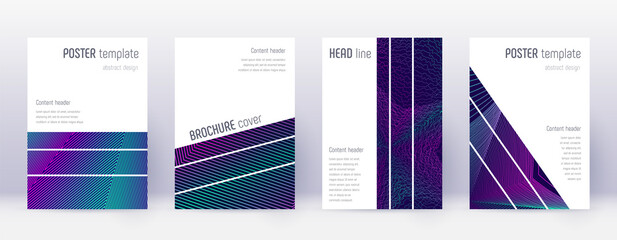 Fototapeta na wymiar Geometric brochure design template set. Neon abstr
