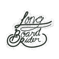 longboard rider typography