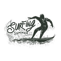 surfing summer typography