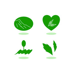 Nature abstract bio icons, green