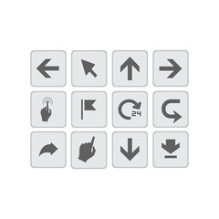 arrows and pointers flat vector icons set