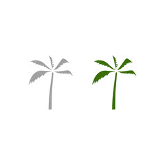 Fototapeta na wymiar Design palms contour, silhouette on white