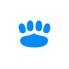 Cute Dog paws blue, on white