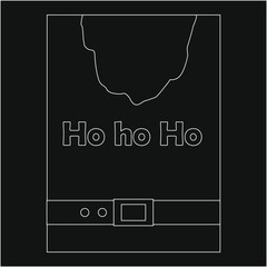 HOHOHO Christmas Lettering Image. Holiday season postcard, print. Santa Claus phrase for winter atmosphere.