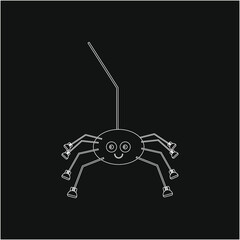 nice smiling spider with sneakers. illustration for web and mobile design.