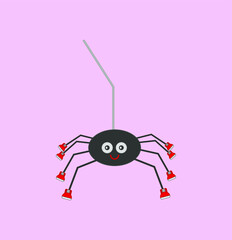 nice smiling spider with sneakers. illustration for web and mobile design.