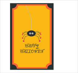 Halloween poster cute smiling spider with sneakers. illustration for web and mobile design.