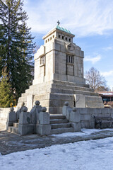 Fototapeta na wymiar Mausoleum-ossuary of Apriltsi in town of Koprivshtitsa, Bulgaria