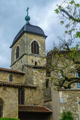 Church, in the medieval village Perouges