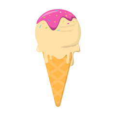 Ice cream vector isolated. Sweet cold dessert