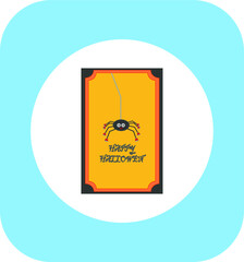 Halloween poster cute smiling spider with sneakers. illustration for web and mobile design.