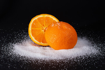 Fototapeta na wymiar Апельсин и сахар