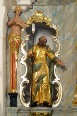 Fototapeta premium Saint Joachim, statue on high altar in parish church of the Assumption of the Virgin Mary in Brezovica, Croatia