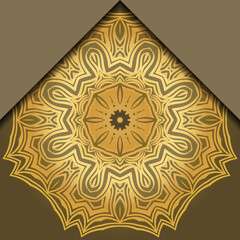 Luxury background. with gold mandala Vector card template.