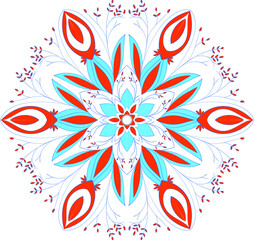 Flickering vector coloring mandala ornamental design. Circle and symmetric 