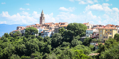 Panoramic view of Vrbnik town on Krk island of Croatia © Matt