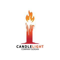 Candle light icon logo design vector template