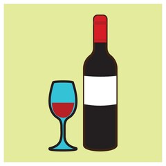 wine bottle and glass