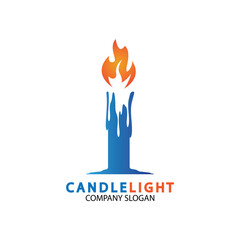Candle light icon logo design vector template