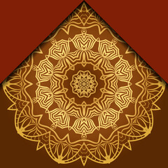 Mandala ornament concept flyer. Ethnic design, on festive and background. Vector background. Card or invitation. Islam, arabic, indian, ottoman motifs. Summer color.