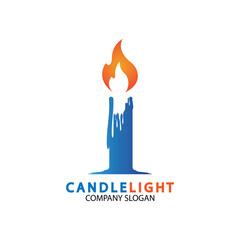 Candle light icon logo design vector template