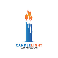 Candle light icon logo design vector template