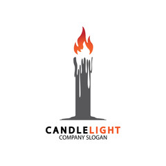 Candle light icon logo design vector template