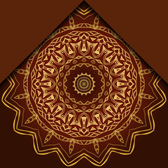 Vintage luxury decorative design of golden mandala. Vector illustration. Floral ornament
